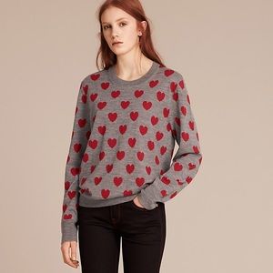 Burberry Red Heart Sweater, Size XL